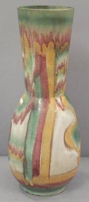 Vase, polychrome Glasur