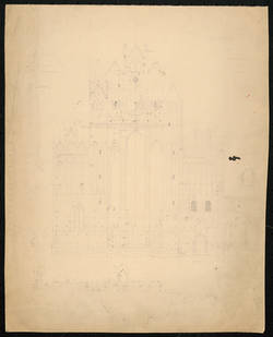 "Chorin Klosterkirche, Aufriss Westgiebel (Bauaufnahme)"