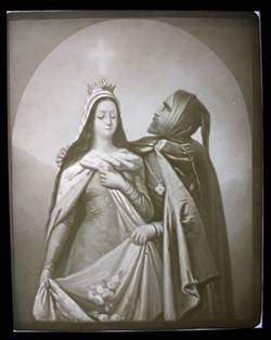 Lithophanie, "Das Wunder der Rose", Heilige Elisabeth und Landgraf Ludwig IV. von Thüringen