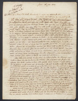 Joseph Philippe François Deleuze, Brief und Manuskript