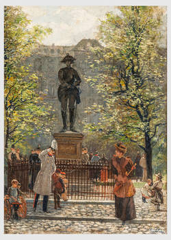 Das Standbild des Generals von Seydlitz auf dem Wilhelmplatz;
