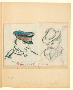Studien: Zwei dösende Männer mit Hut