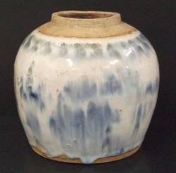 Vase, blau marmoriert