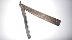 Rasiermesser mit Scheide aus Horn - Darstellung der vier Jahreszeiten