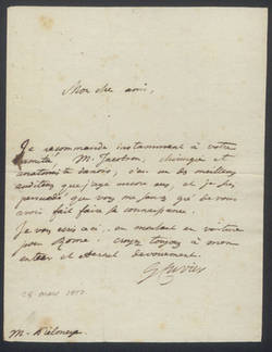Georges Baron de Cuvier an Carl Friedrich von Kielmeyer;