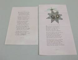 Zwei Gedichtblätter aus dem Nachlass der Familie Riedel;