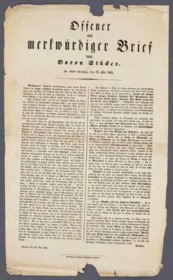 „Offener und merkwürdiger Brief vom Baron Stücker. de dato Breslau, den 25. Mai 1848"