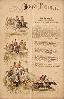 Jagd=Rennen / bei Carlshorst / unweit Friedrichsfelde am Donnerstag den 19.Juni 1856, Nachmittags 6 Uhr.