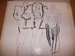 3 Modezeichnungen von Eva Mücke für VHB Exquisit, 1980er Jahre