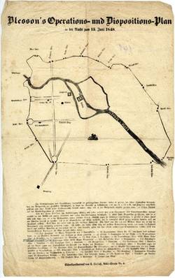 „Blesson's - Operations- und Dispositions-Plan in der Nacht zum 15. Juni 1848.“ - Satirisches Flugblatt