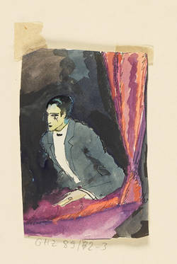 Portraitzeichnung: "Conrad Veidt in Theaterloge"