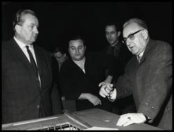 Probe Siegfried, Wolfgang Windgassen (links), Gustav Rudolf Sellner