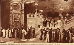 Bühnenbild aus der Operette "Ball im Savoy" von Paul Abraham, Uraufführung im Großen Schauspielhaus Berlin, mit Gitta Alpar in der Hauptrolle