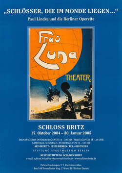 Ausstellungsplakat Paul Lincke und die Berliner Operette mit Motiv Plakat der Uraufführung Frau Luna 1899