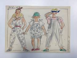 Entwürfe KOB "Picknick": Drei Kinderfigurinen mit sommerlicher Kleidung