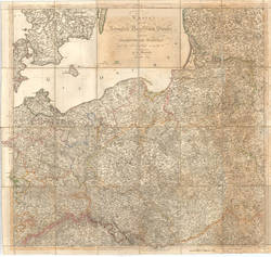 Karte von den Königlich Preussischen Staaten und dem Herzogthume Warschau nach dem Friedensschlusse vom 9ten Juli 1807, entworfen von H. H. Gotthold. Berlin 1808.