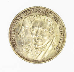 Gedenkmünze zu 5 Mark auf den 200. Geburtstag von Wilhelm und Alexander von Humboldt;