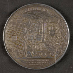 Medaille des Kurfürsten Friedrich III. von Brandenburg (1688-1701) auf die Erweiterung der Stadt Berlin - Friedrichstadt;