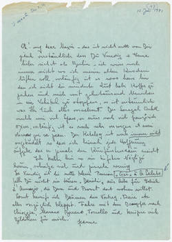Brief von Jeanne Mammen an Max Delbrück, 12. Juli 1971