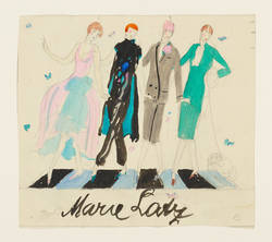 Modezeichnung: "Einlasskarte Marie Lantz"