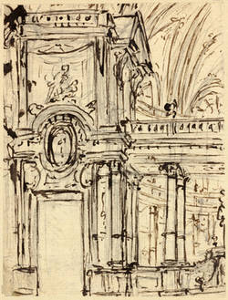 Barocke Säulen, Detail, Saal;