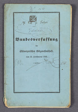 "Bundesverfassung der Schweizerischen Eidgenossenschaft, vom 12. Herbstmonat 1848."
