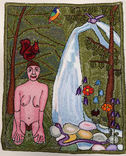 Stickbild "Andacht Wasserfall", 1996