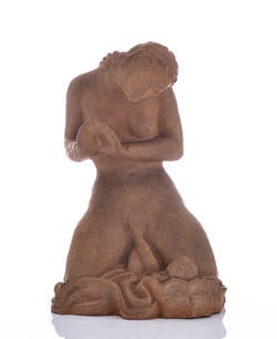 Terrakotta-Kleinplastik, Mutter mit Kind 