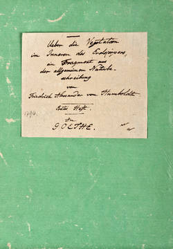 Titelblatt, Johann Wolfgang von Goethe gewidmet;