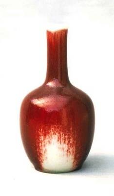 Vase, dunkelrot glasiert