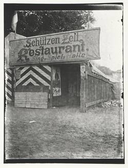 Eingang "Schützen Zelt Restaurant."