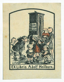 Ex libris Adolf Heilborn - Kein Trinkwasser