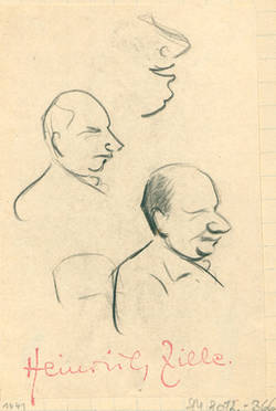 Skizzen: Männerkopf mit Halbglatze