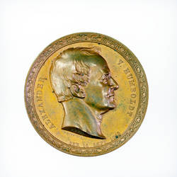Medaille Alexander von Humboldt, auf sein Werk KOSMOS