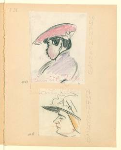 Studie eines Frauenkopfes mit Hut, Seitenansicht