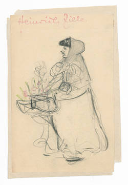Frau mit Blumenkorb;
