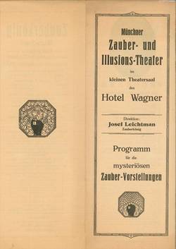 Münchner Zauber- und Illusions-Theater. Programm für die mysteriösen Zauber-Vorstellungen