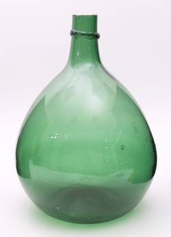 Flasche (Weinballon?), grünes Glas