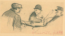 Drei Männer, die an einem Tisch sitzen