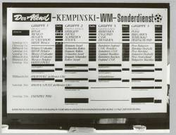 o.T., Öffentlicher Aushang mit Spielergebnissen der Fußball-WM 1970