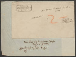 Briefumschlag. Alexander von Humboldt an Dr. Lange