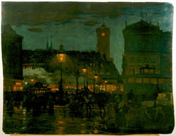 Der Alexanderplatz bei Nacht;
