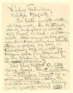 Eigenhändiger Brief Heinrich Zilles an Käthe Mehlitz betr. matt- u. müde-seins Zilles, einem Buchgeschenk an Mehlitz und ihren Weihnachtswünschen 