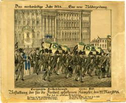 Bestattung der für die Freiheit gefallenen Kämpfer, den 22. März 1848.