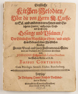 Geistliche Kirchen-Melodien (....), Bassus Continuus