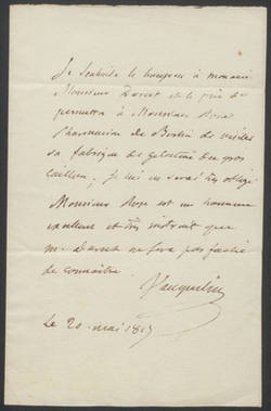 Louis-Nicolas Vauquelin, Brief;