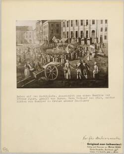 Leben auf dem Marktplatz, 1770er Jahre [Gemälderepro, Ausschnitt]