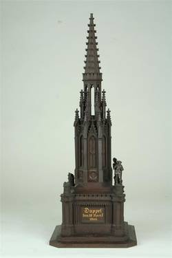 Eisenmodell des ehemaligen Kriegerdenkmals in Düppel und Neujahrsgeschenk an den König